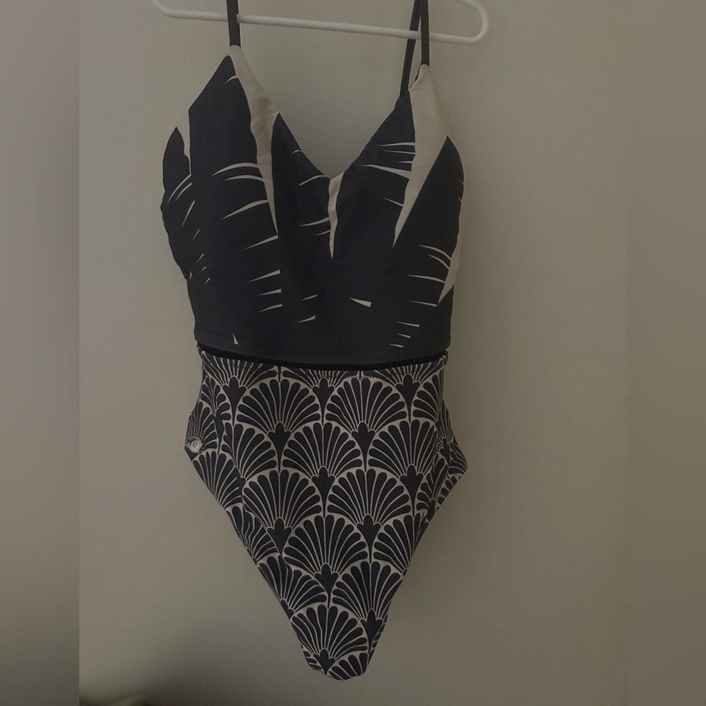 Biliblond Blue and White One-Piece Swimsuit
